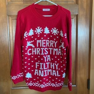 Merry Christmas ya filthy animal sweater